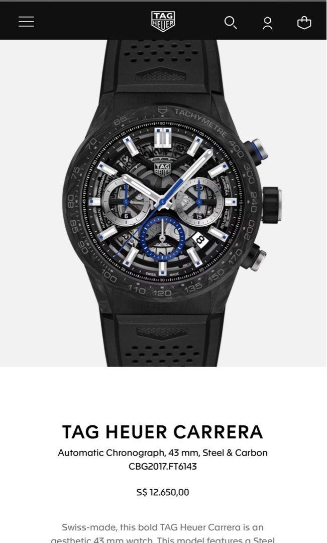 Tag heuer carrera 02 carbon hot sale