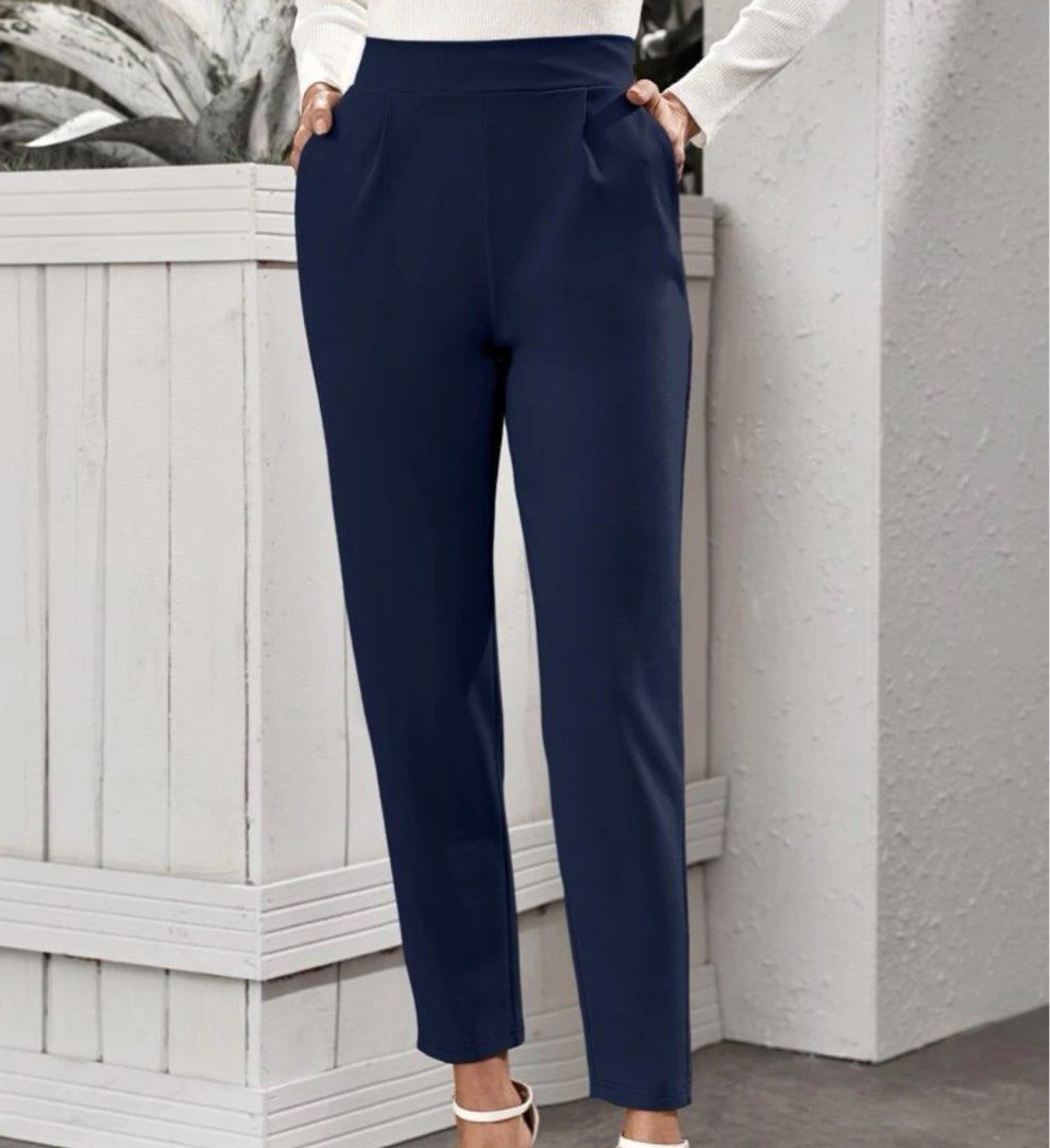 Tapered Pants High Waisted (Office Pants) (Category: Other Bottoms) located in Quezon City. Submitted by nixdeclutters (Listing ID 1270939450, Image 1). Description: ✨UNUSED✨ Original Price: ₱ 430 Size: XL Material: High stretch Regular Fit Color: Navy Blue 💙 🫧 Clothes are laundered 🫧 No haggling please, price listed is FINAL No return/exchange Mode of payment: BPI • BDO • GCash Location: Mindanao Avenue, Quezon City Courier: J&T Express / Lal