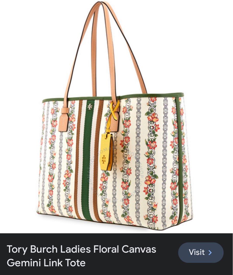 Tory Burch Gemini link canvas floral Tote