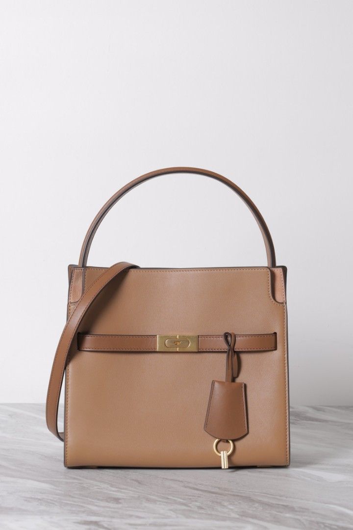 TORY BURCH Mud Leather Double Lee Radziwill Hand Bag TORY BURCH Mud Leather Double Lee Radziwill Hand Bag