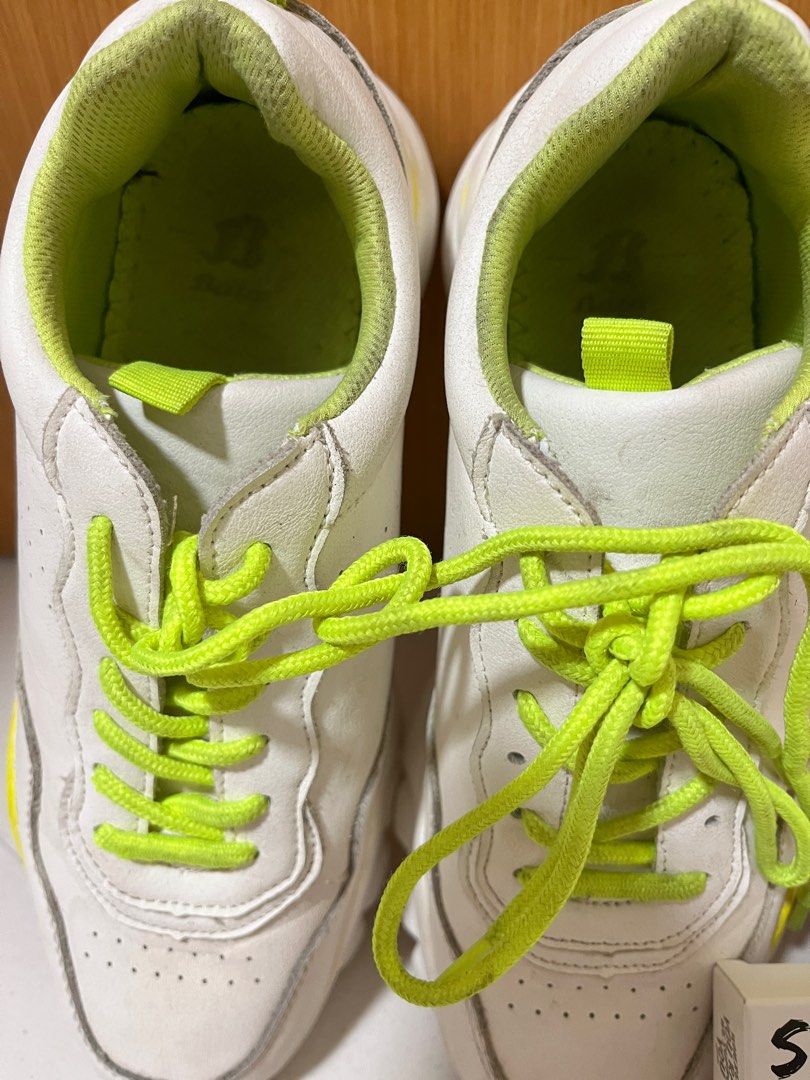 White and lime outlet green sneakers