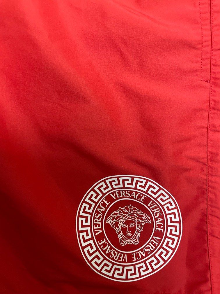 Red versace 2024 swim shorts