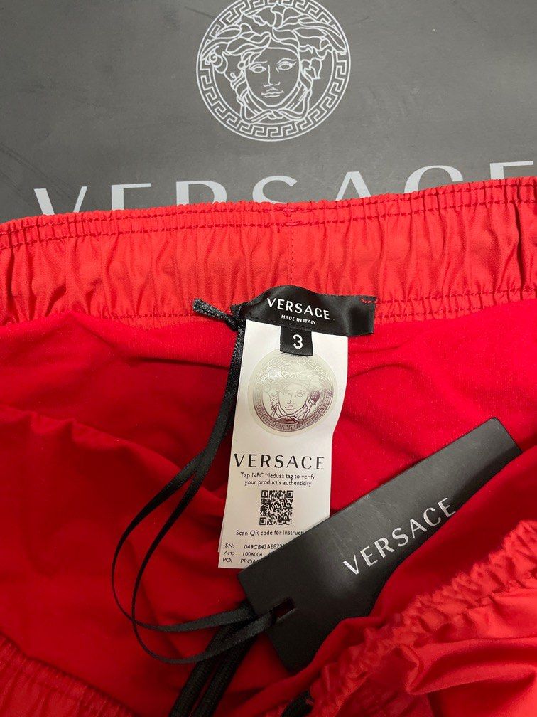 Versace swim shorts red new arrivals
