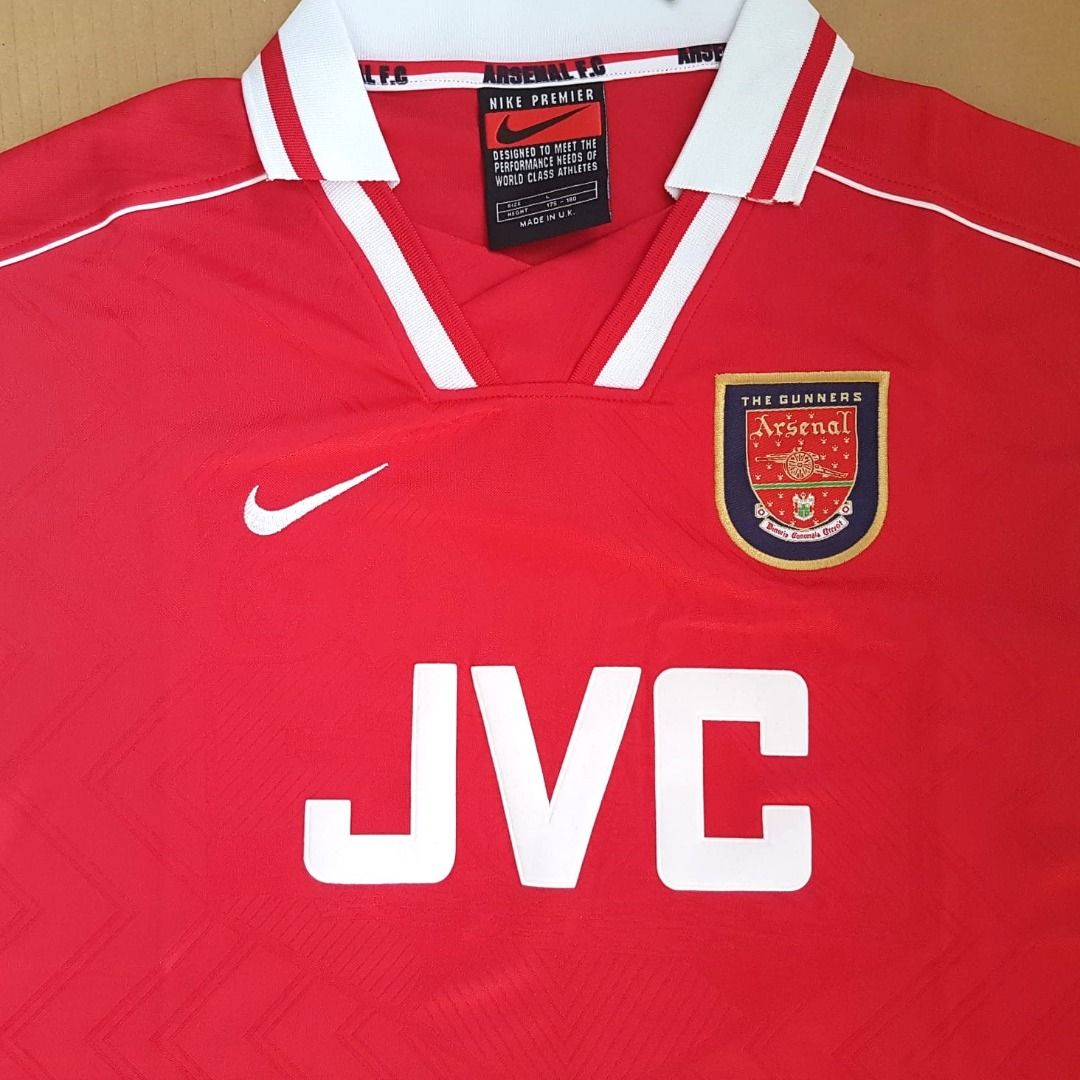 Vintage Arsenal Jersey, Authentic Shirt, Retro Nike Top, The Gunners 96/97 Home Jersey, Made in UK, JVC as Sponsor, the days of Arsène Wenger, Dennis Bergkamp, Ian Wright, Tony Adams, David Seaman, Vintage Arsenal Jersey, Authentic Shirt, Retro Nike Top, The Gunners 96/97 Home Jersey, Made in UK, JVC as Sponsor, the days of Arsène Wenger, Dennis Bergkamp, Ian Wright, Tony Adams, David Seaman,