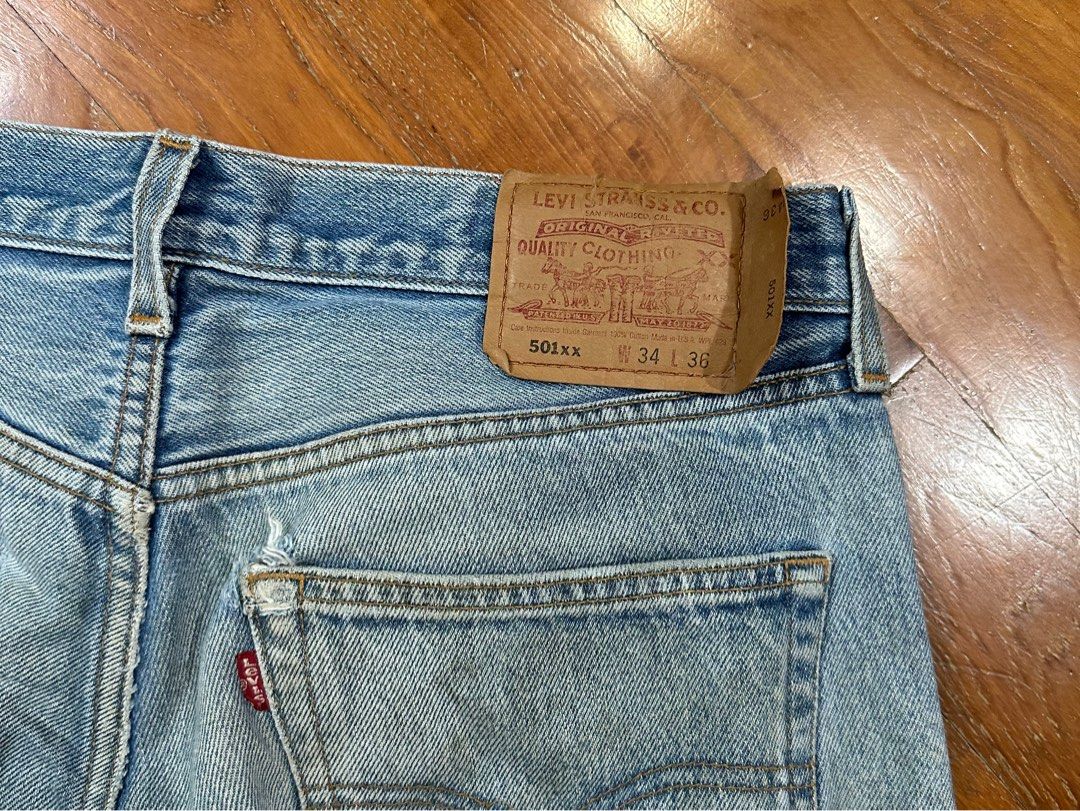 Vintage Levi s 501 Denim Jeans W34 L36 Men s Fashion Bottoms