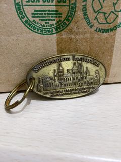 (Vintage) Smithsonian Institution - The Castle Erected 1847-1855 - James Renwick Jr. Architect - Made in USA - Brass Key Ring Keychain