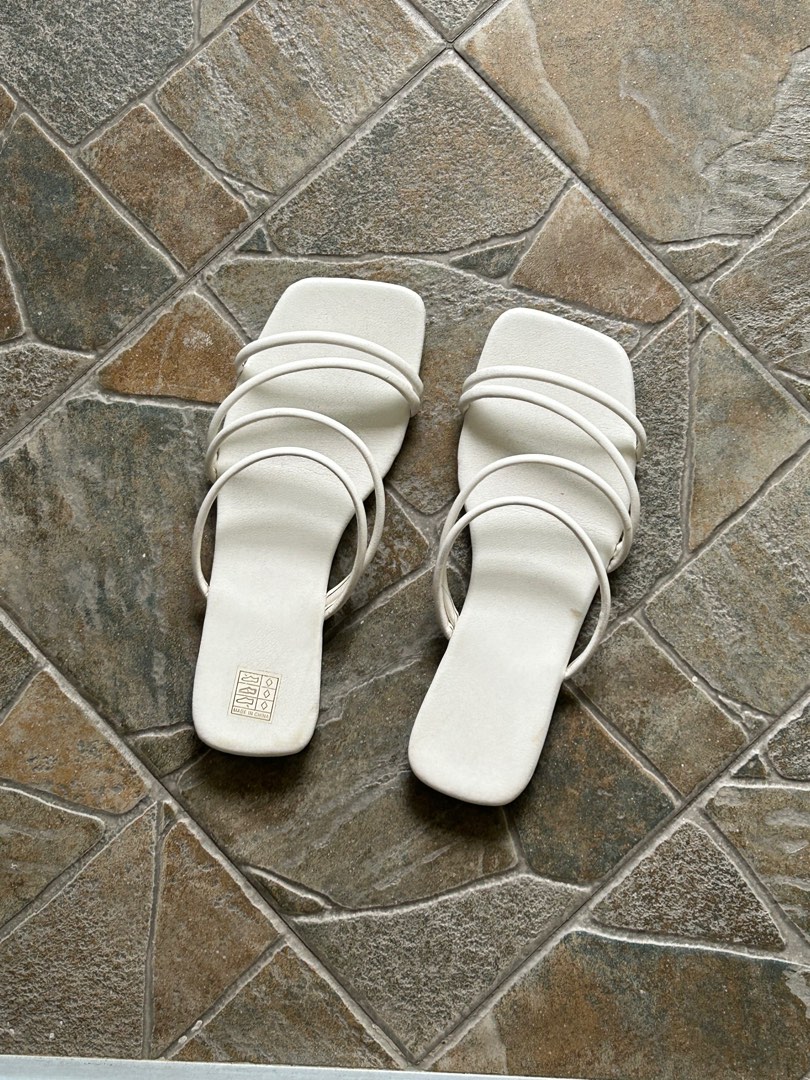 white sandals