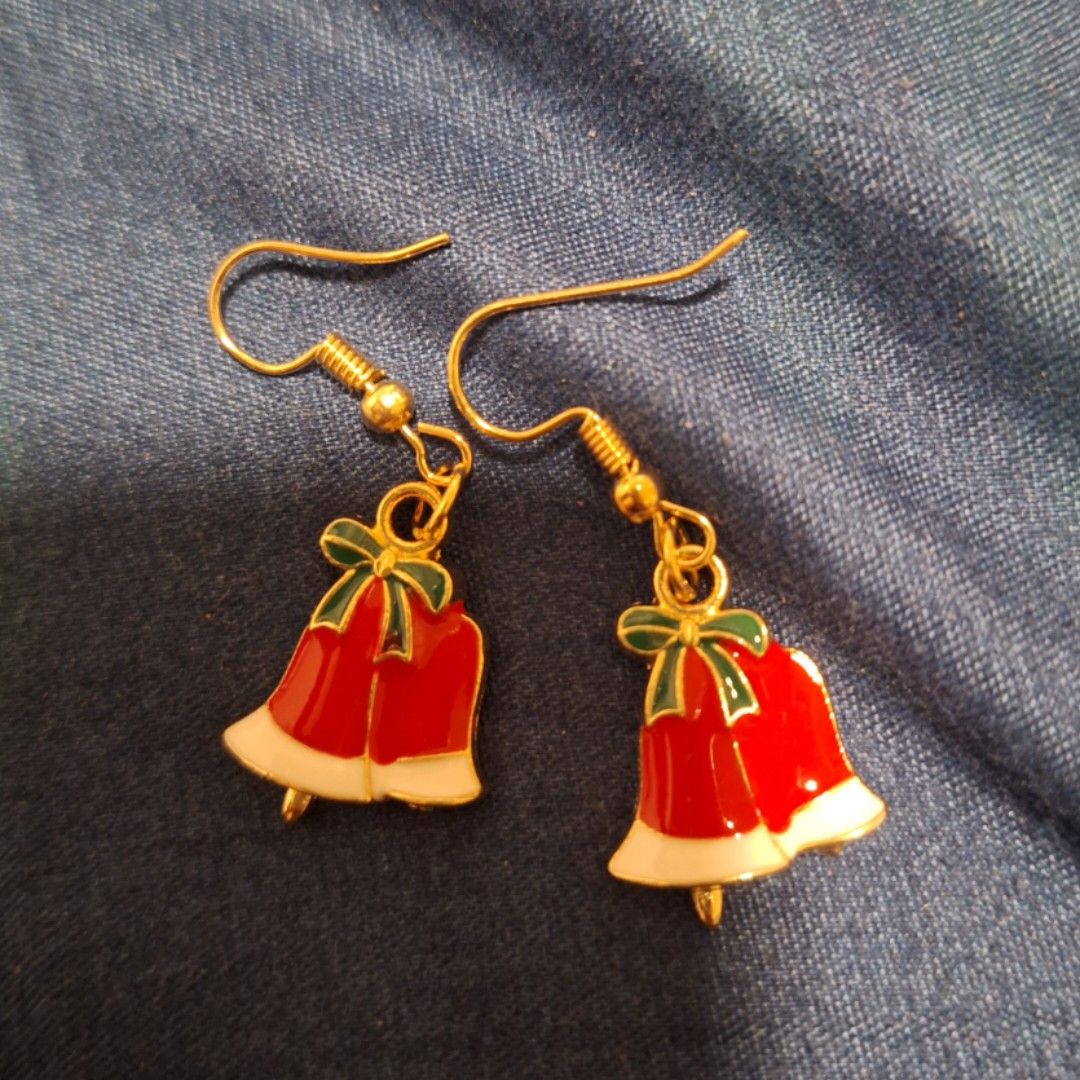 Christmas earrings gold sales