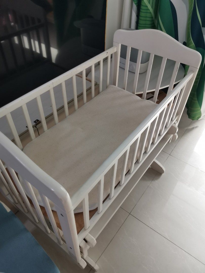 wooden baby rocking cot Babies & Kids, Baby Nursery