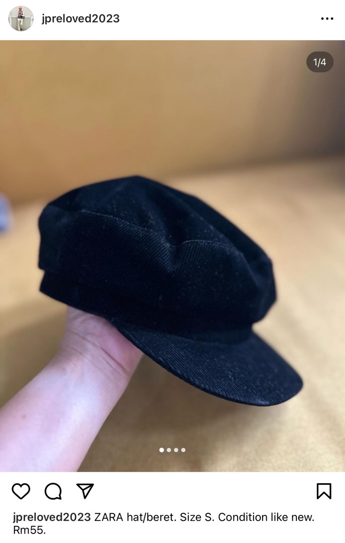 ZARA hat/beret, Women's Fashion, Watches & Accessories, Hats & Beanies