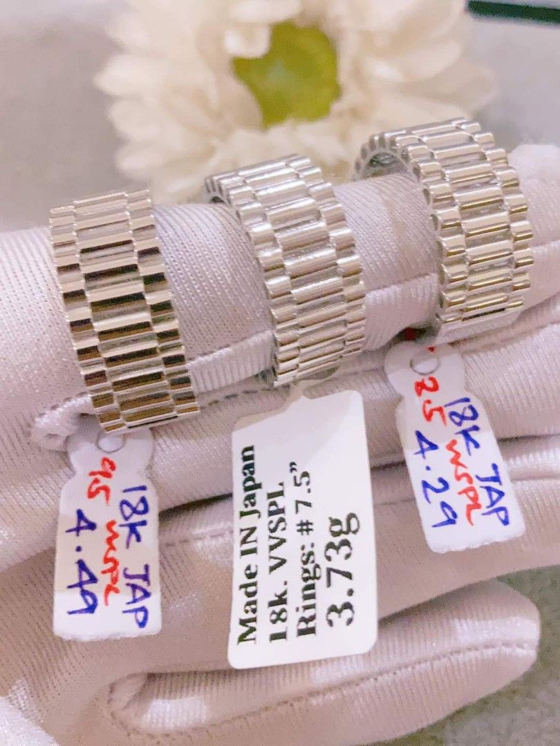 Rolex ring white gold best sale