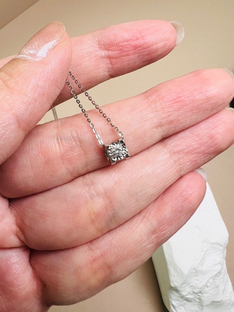 White gold top ring necklace
