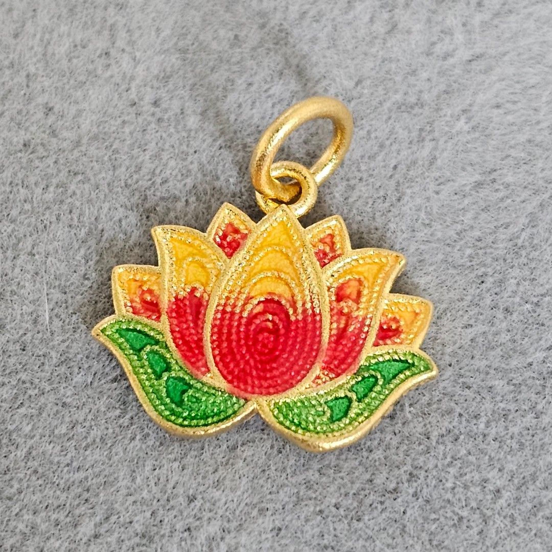 999 Gold Lotus Pendant Women s Fashion Jewelry Organisers
