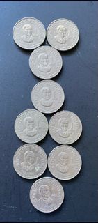 9 pcs 1 PISO COINS - 1975 - 1982 - Collector’s Item - Old Coins