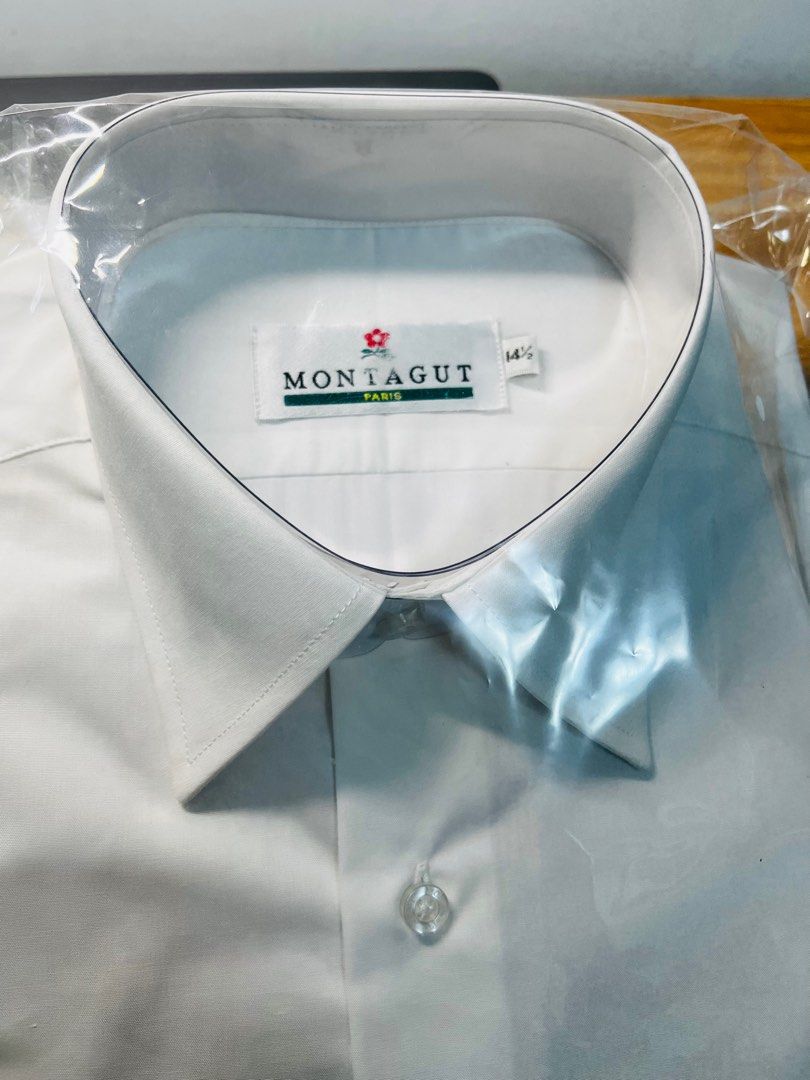 專櫃法國品牌 Montagut 男生長袖正裝白襯衫（超級正式） 全新 夢特嬌