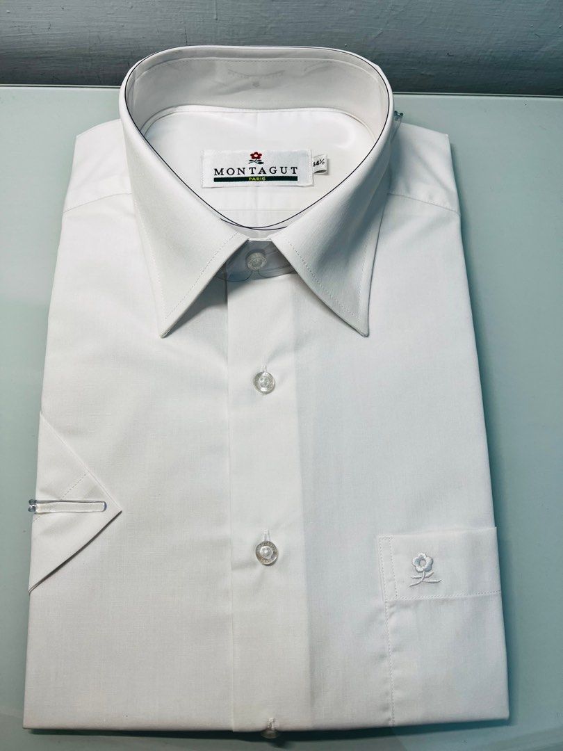 專櫃法國品牌 Montagut 男生長袖正裝白襯衫（超級正式） 全新 夢特嬌