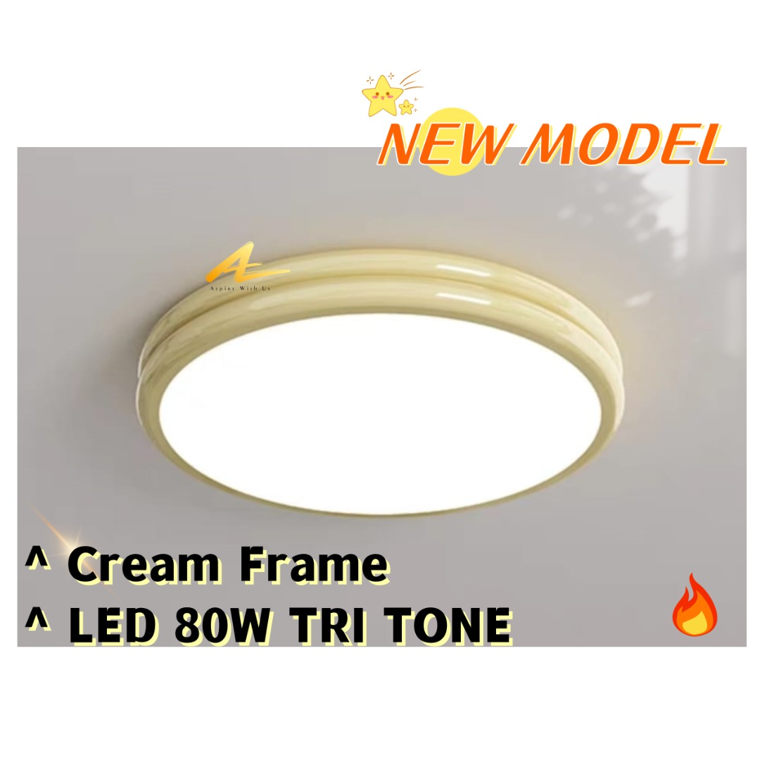! NEW ! LED Ceiling Light Cream Frame 40cm Lighting Living Kitchen ...