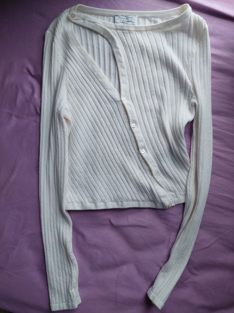Fitted asymmetric button online up knit cardigan