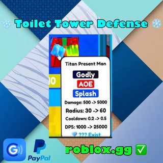 25000 Gems Toilet Tower Defense TTD Roblox