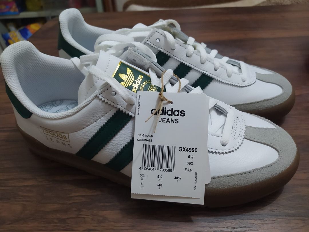 Adidas originals jeans white green online