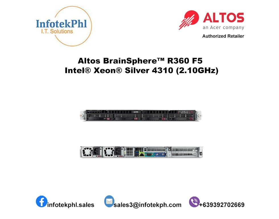 Altos BrainSphere™ R360 F5 Intel® Xeon® Silver 4310 12C/24T (2.10GHz ...