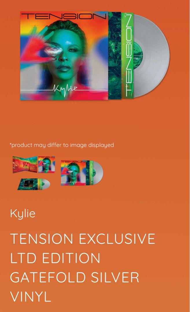 Kylie Minogue  Tension [Orange Vinyl Alternative Cover Artwork