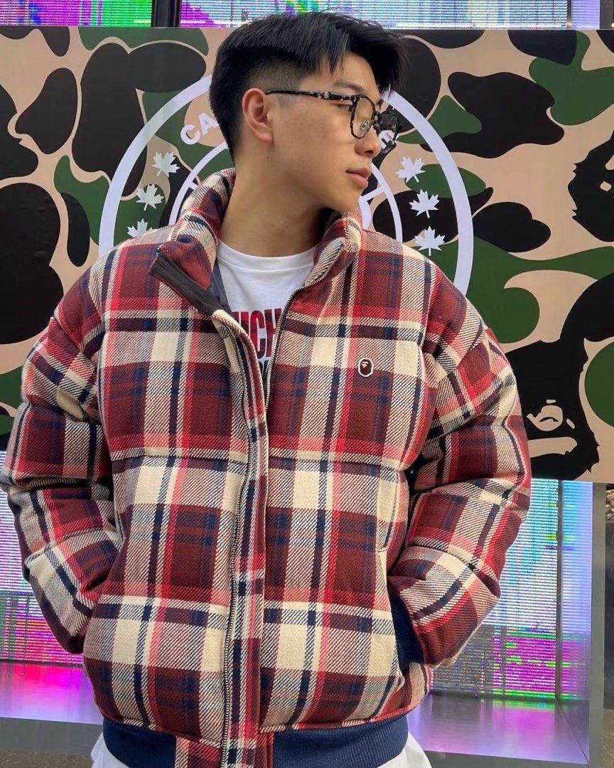 Bape long down jacket store