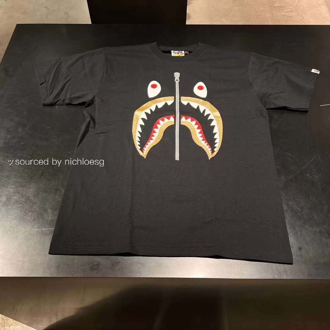 BAPE GLITTER SHARK NYC LOGO TEE