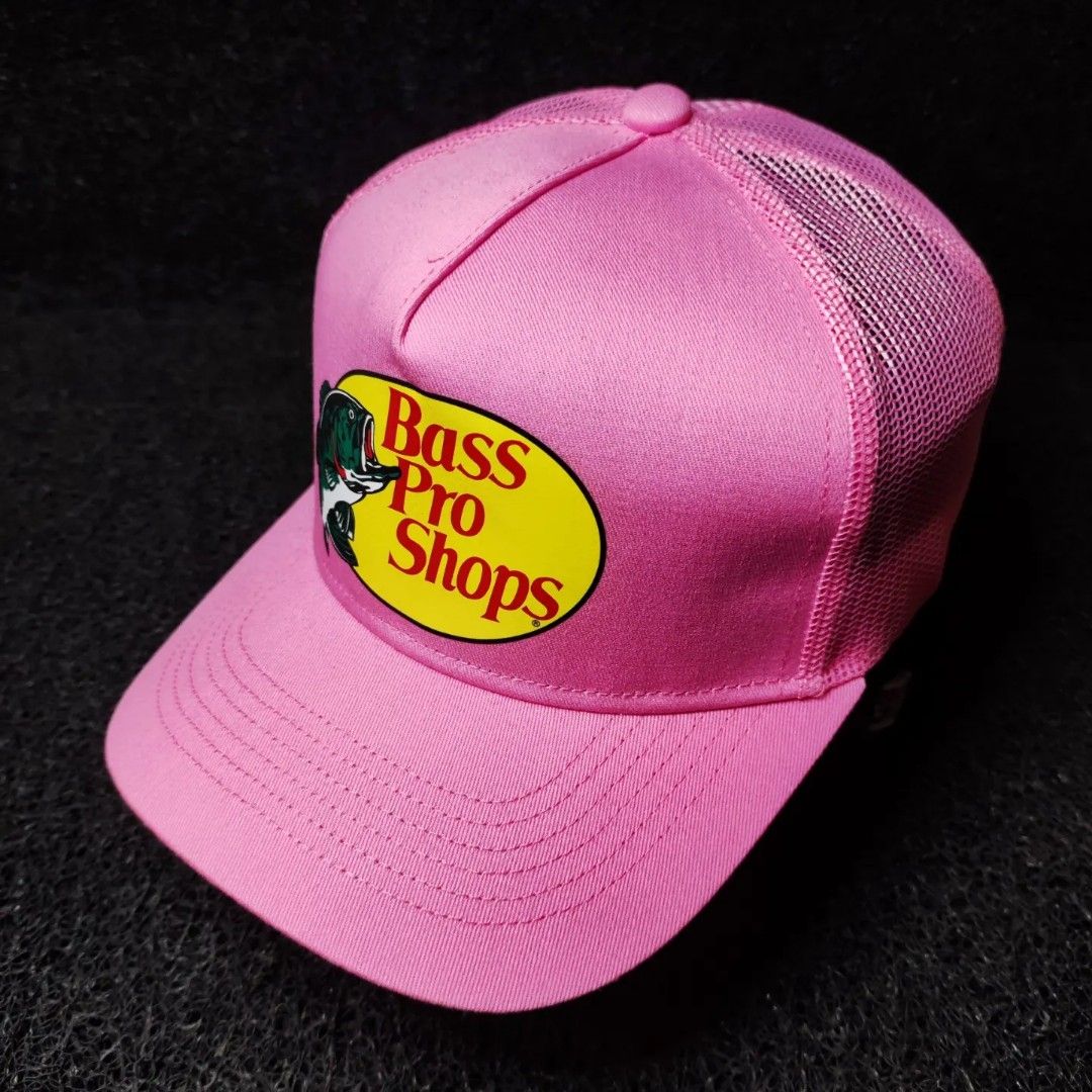 BASS PRO SHOPS PINK TRUCKER CAP (Category: Caps & Hats) located in Pasig City. Submitted by capsorted (Listing ID 1271192274, Image 1). Description: ✅ Available Note: 📣 Color may vary due to lighting 📣 Shipping fee is not included 📣 Do not purchase if you're pucky or flaw concious Shipping options: 📍 LBC branch pickup / door to door 📍 Shopee checkout 📍 Lalamove 📩 DM me you have questions about the item..