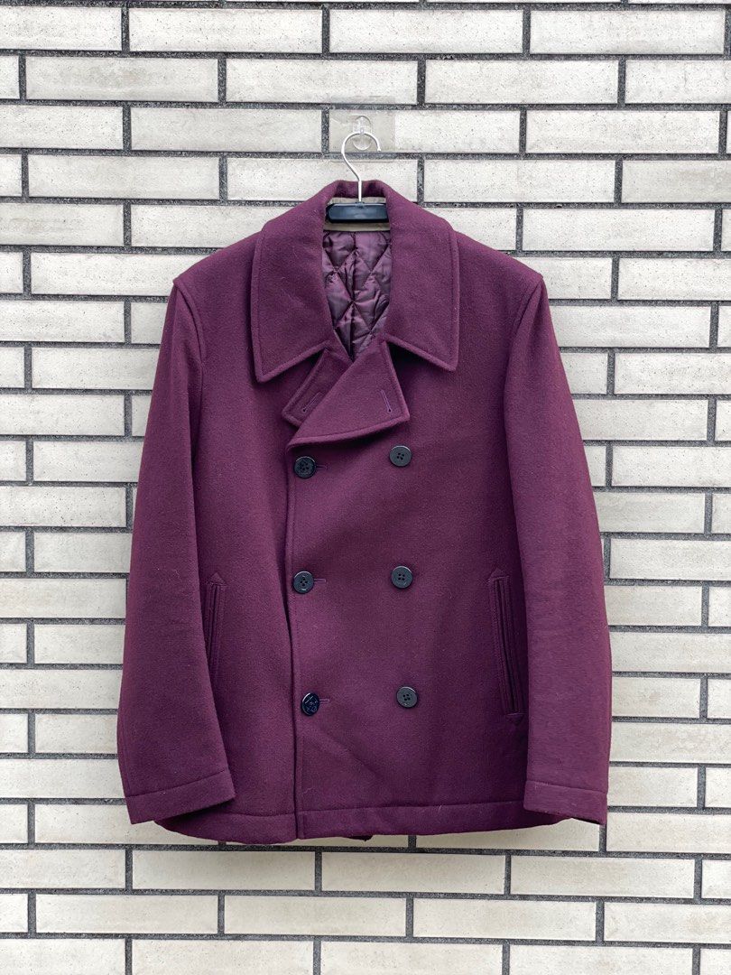 Mens purple pea coat top