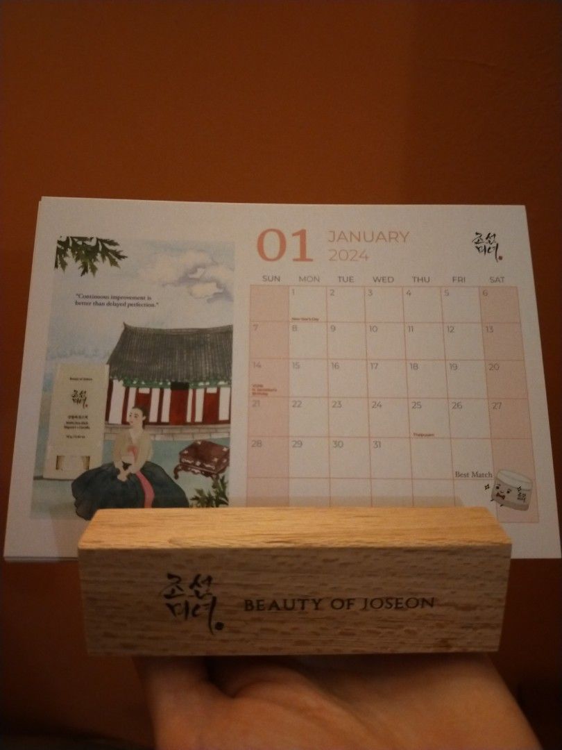 Beauty of Joseon 2024 Wood Block Calendar, Hobbies & Toys, Stationery