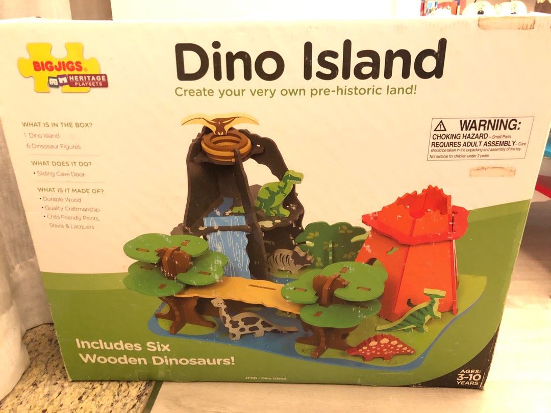 Big jigs dino island wooden toy Carousell