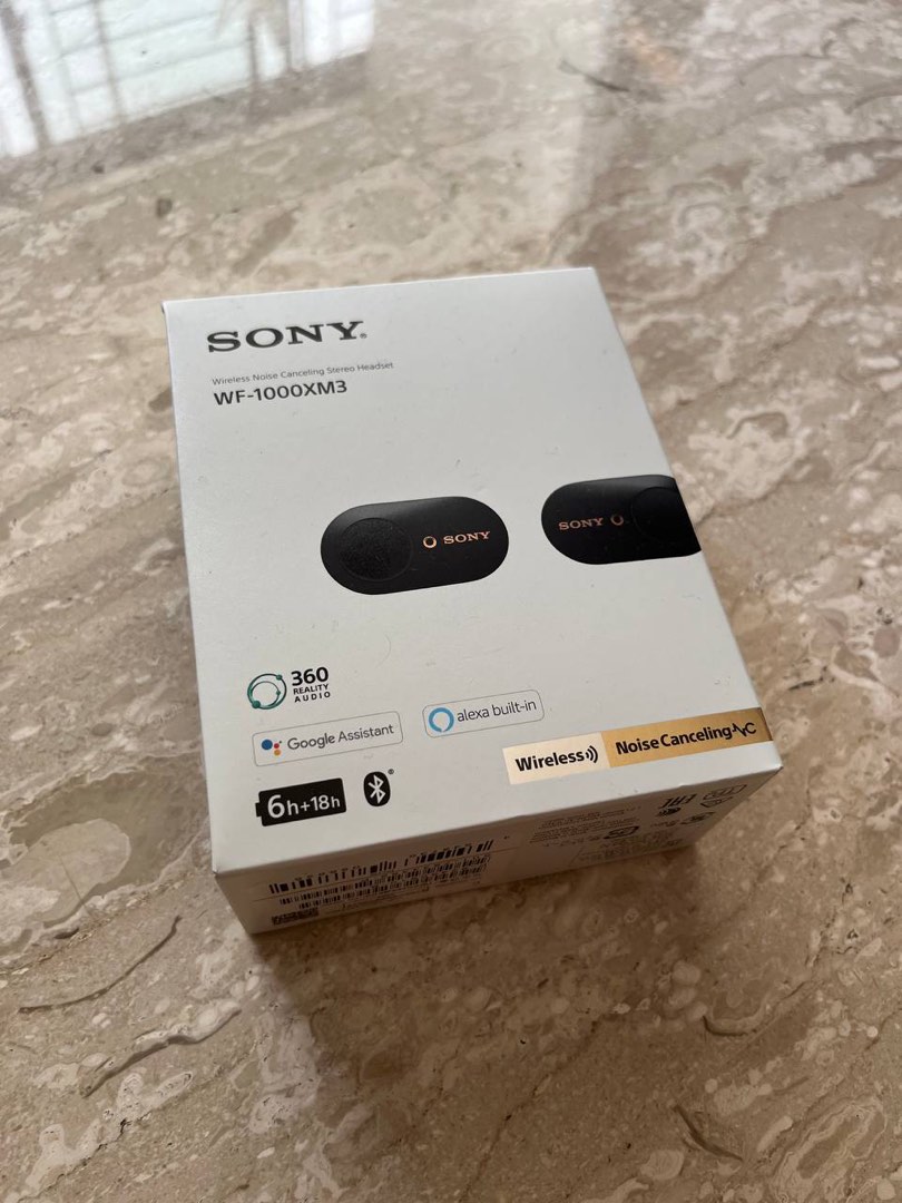 BLACK Sony WF 1000XM3 Wireless Noise Cancelling Headphones with Google Assistant