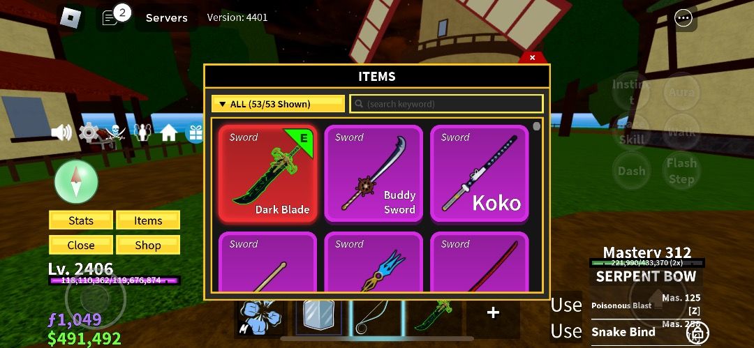 Blox Fruits Dark Blade(stored), Video Gaming, Gaming Accessories, In-Game  Products on Carousell