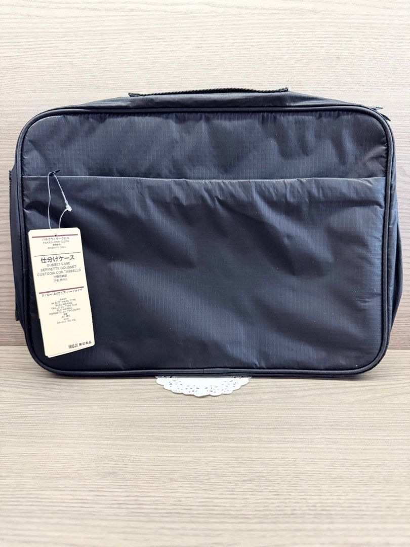 BN Muji Gusset Case A4 Navy Computers Tech Parts Accessories Laptop Bags Sleeves on Carousell