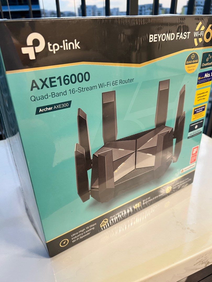 Archer AXE300, AXE16000 Quad-Band 16-Stream Wi-Fi 6E Router with Two 10G  Ports