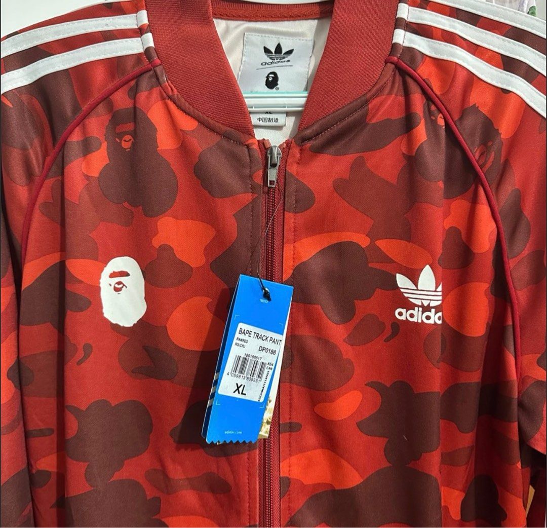 BRAND NEW BAPE ADIDAS AAPE COLLAB RED CAMOUFLAGE JACKET HOODIE Men s Fashion Coats Jackets and Outerwear on Carousell