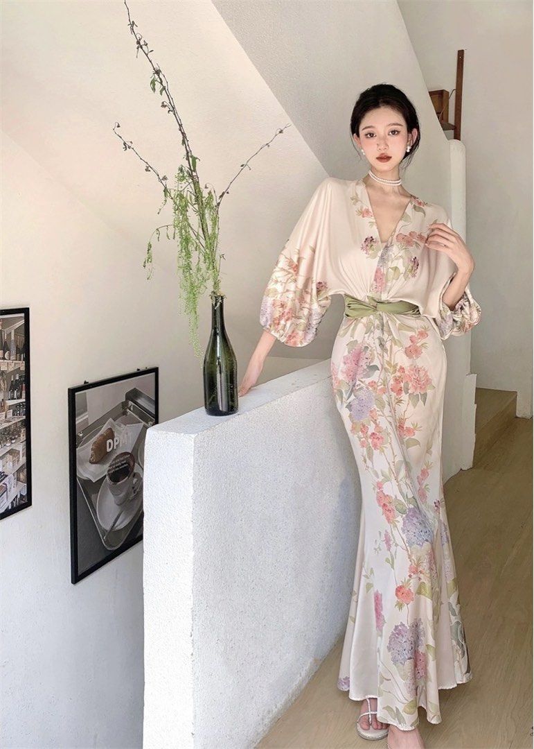 Kimono inspired hot sale dress