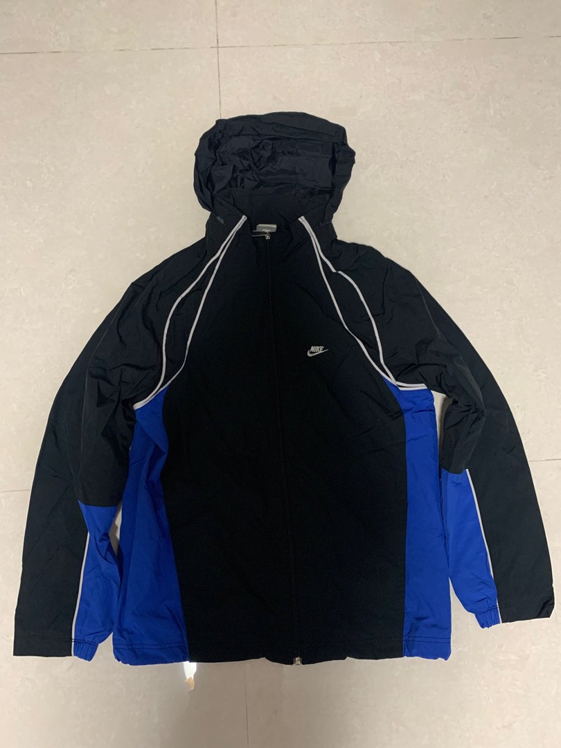mens nike windbreaker black and white