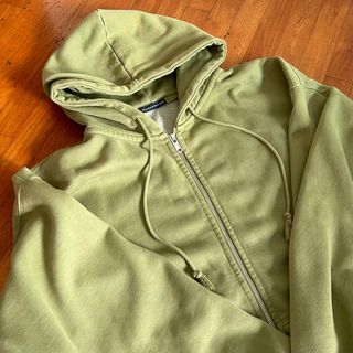 Brandy Melville Crystal Hoodie Sweatshirt Jacket One Size (XS/Sm) Tan Crop  Zip