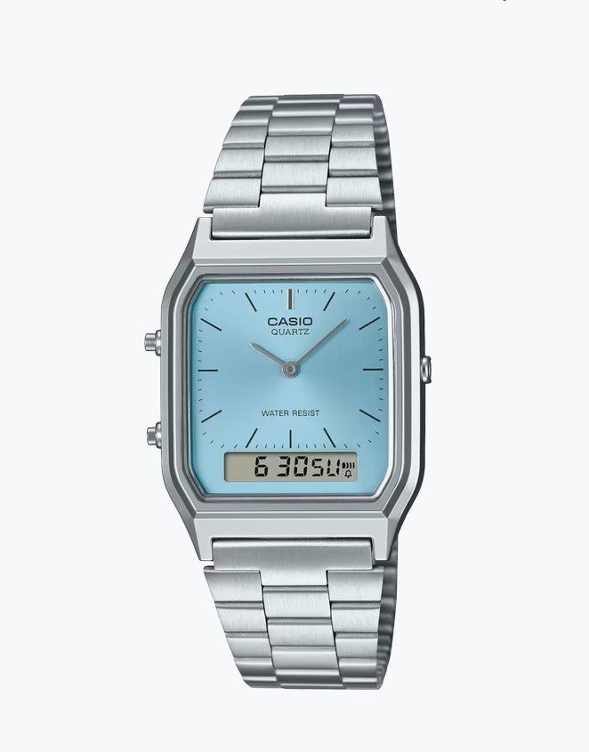 Casio Vintage Analog Digital Ice Blue Dial Quartz AQ 230A