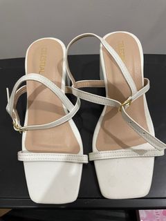 White Heel Sandals 