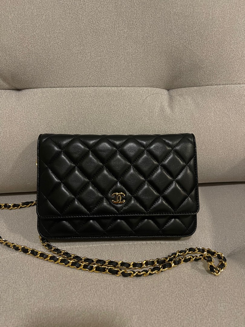 Chanel WOC Black Lambskin Leather GHW Luxury Bags Wallets on