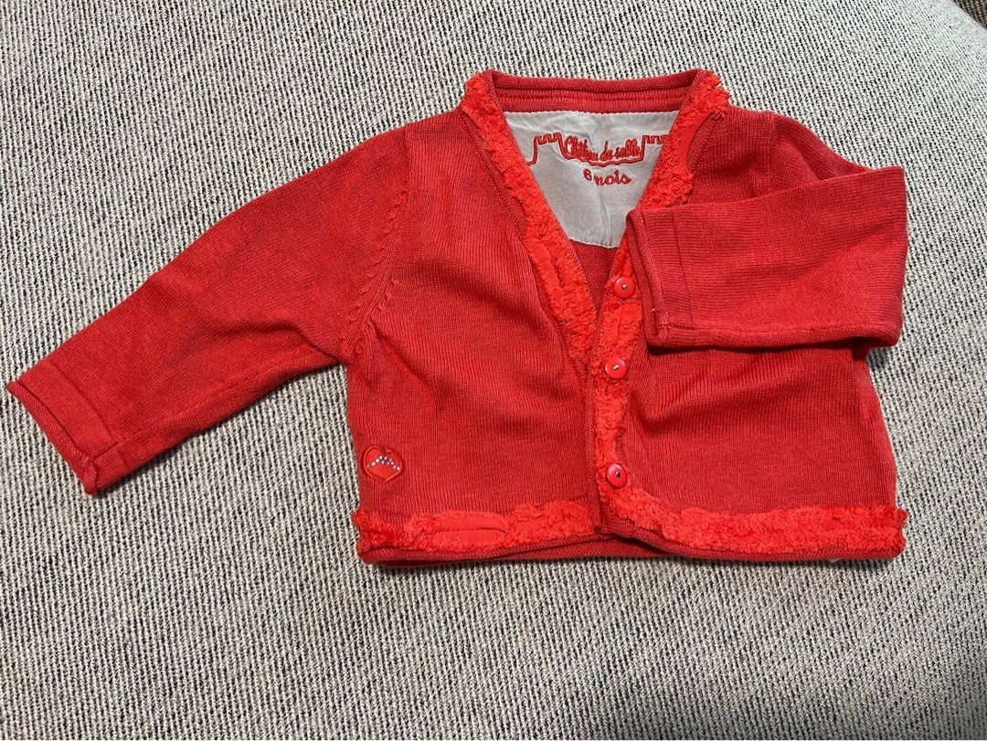 Chateau de Sable baby Cardigan 6mo Red Babies Kids Babies