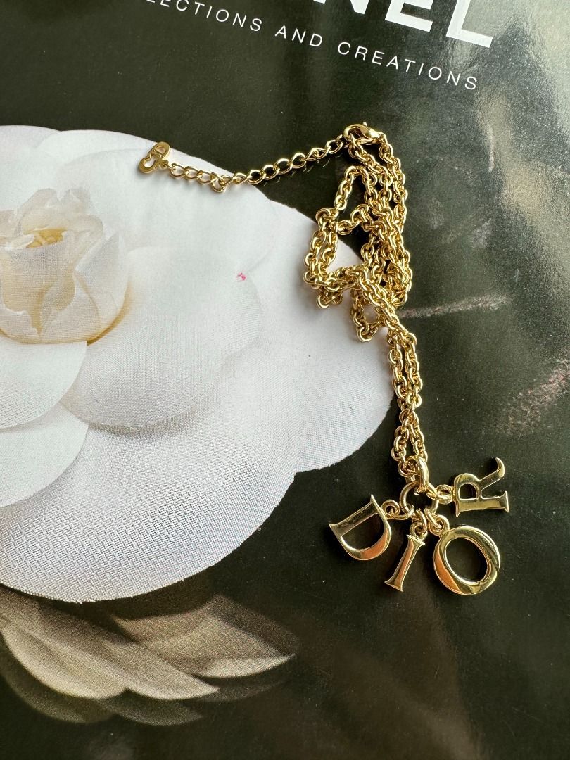 Chr dior cheap gold necklace