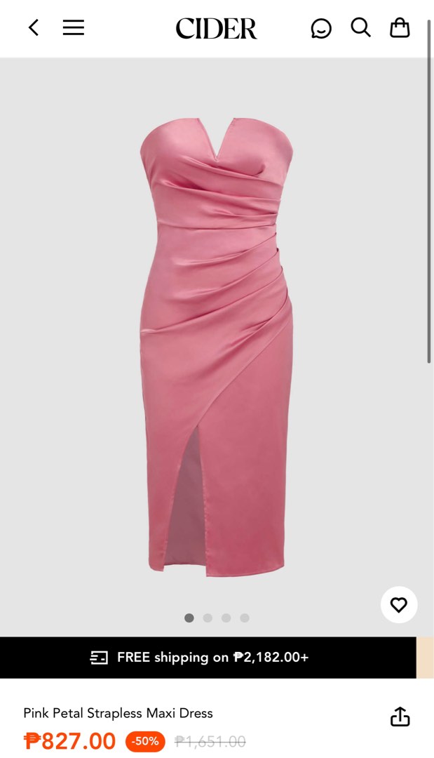 CINDER STRAPLESS MAXI DRESS - POWDER PINK