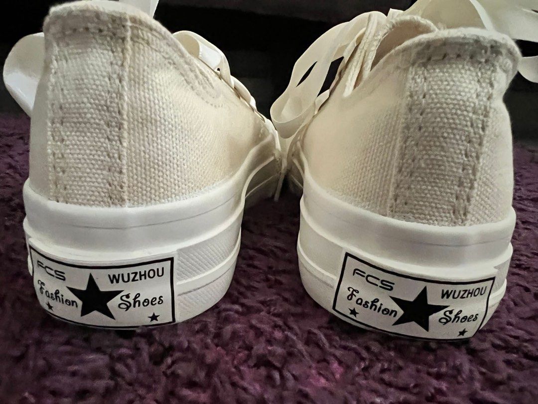 White ribbon sneakers outlet