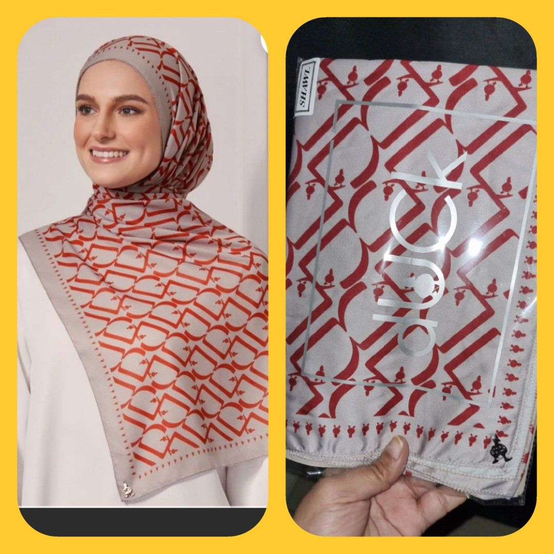 D Monogram dUCk satin Shawl in Fruit Cake, Women's Fashion