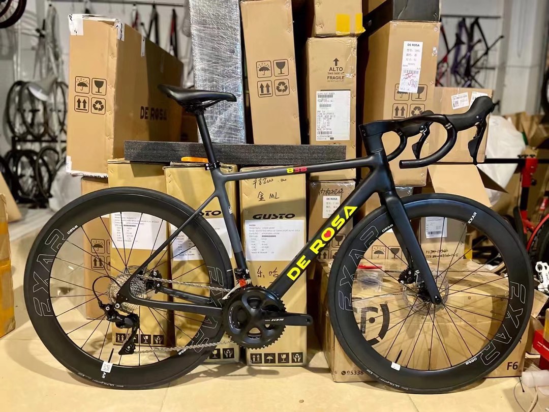 DeRosa 838 意大利 德羅薩 碳纖維公路車架 藍白 黃黑 黑灰 尺寸齊全 disc roadbike frame, 運動產品, 單車及 ...
