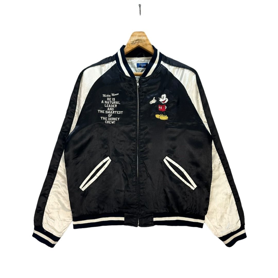 DISNEY MICKEY MOUSE EMBROIDERY LOGO BOMBER JACKET SUKAJAN JACKET